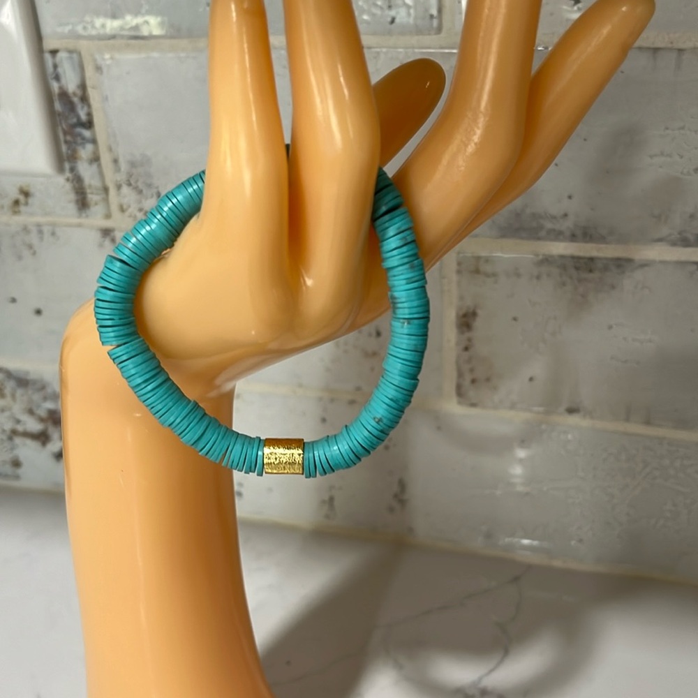 Cute Handmade Teal Elastic Bracelet
